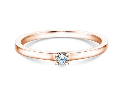 Verlobungsring Modern in 14K Roségold mit Diamant 0,05ct G/SI