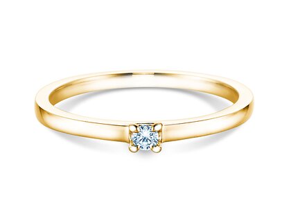 Verlobungsring Modern in 14K Gelbgold mit Diamant 0,05ct H/SI