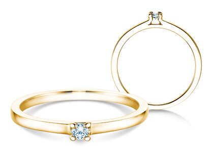 Verlobungsring Modern in 9K Gelbgold mit Diamant 0,05ct H/SI