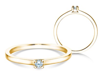 Verlobungsring Modern in 14K Gelbgold mit Diamant 0,05ct H/SI
