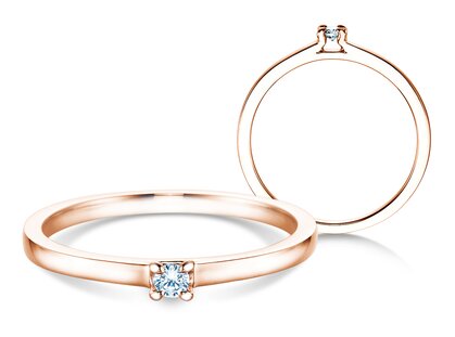 Verlobungsring Modern in 14K Roségold mit Diamant 0,05ct H/SI