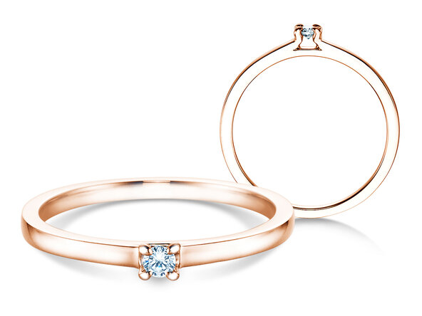 Verlobungsring Modern in 14K Roségold mit Diamant 0,05ct G/SI