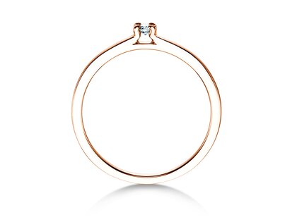 Verlobungsring Modern in 14K Roségold mit Diamant 0,05ct G/SI
