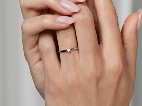 Verlobungsring Modern in 14K Gelbgold mit Diamant 0,07ct G/SI