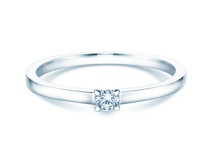 Verlobungsring Modern in Silber 925/- mit Diamant 0,07ct H/SI