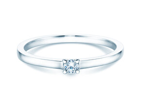 Verlobungsring Modern in Silber 925/- mit Diamant 0,07ct H/SI