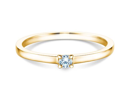 Verlobungsring Modern in 14K Gelbgold mit Diamant 0,07ct G/SI