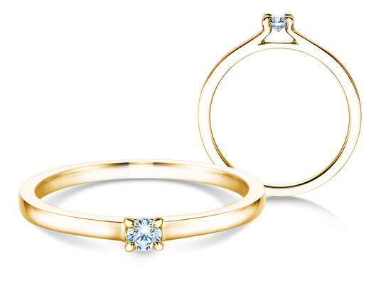 Verlobungsring Modern in 14K Gelbgold mit Diamant 0,07ct G/SI