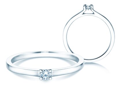 Verlobungsring Modern in Silber 925/- mit Diamant 0,07ct H/SI