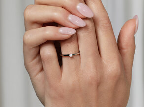 Verlobungsring Modern in 14K Weißgold mit Diamant 0,10ct G/SI