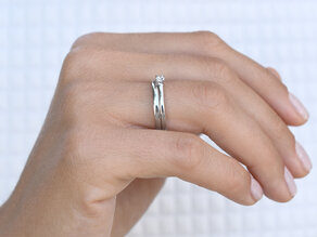 Verlobungsring Modern in 14K Weißgold mit Diamant 0,10ct G/SI