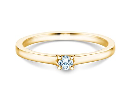 Verlobungsring Modern in 14K Gelbgold mit Diamant 0,10ct H/SI
