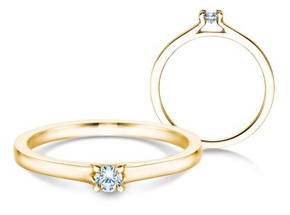 Verlobungsring Modern in 14K Gelbgold mit Diamant 0,10ct G/SI
