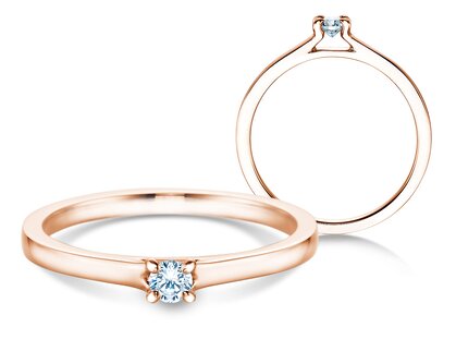 Verlobungsring Modern in 14K Roségold mit Diamant 0,10ct G/SI