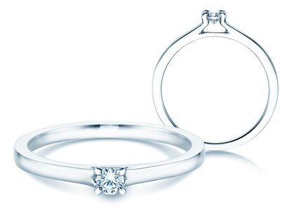 Verlobungsring Modern in Silber 925/- mit Diamant 0,10ct G/SI