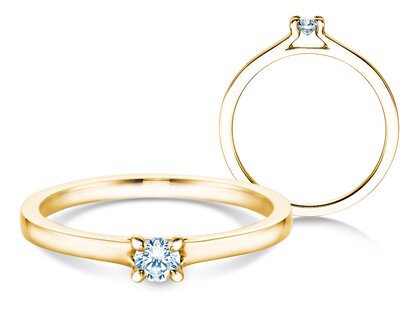 Verlobungsring Modern in 14K Gelbgold mit Diamant 0,15ct G/SI