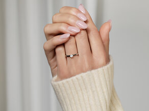 Verlobungsring Modern in 14K Weißgold mit Diamant 0,30ct H/SI