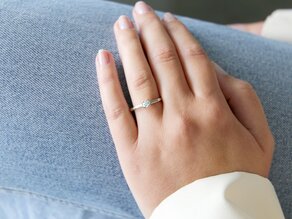 Verlobungsring Modern in 9K Weißgold mit Diamant 0,25ct H/SI
