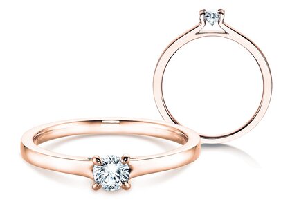 Verlobungsring Modern in 14K Roségold mit Diamant 0,25ct H/SI