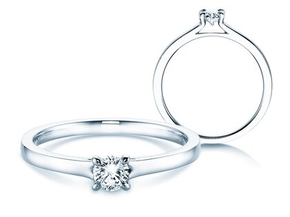 Verlobungsring Modern in 9K Weißgold mit Diamant 0,25ct H/SI