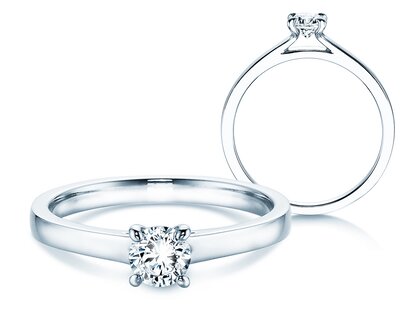 Verlobungsring Modern in 14K Weißgold mit Diamant 0,30ct H/SI