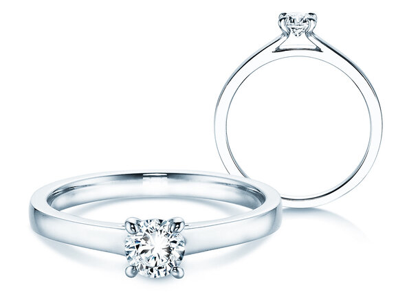 Verlobungsring Modern in 14K Weißgold mit Diamant 0,30ct H/SI
