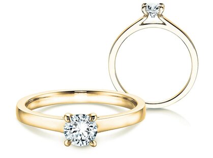 Verlobungsring Modern in 14K Gelbgold mit Diamant 0,40ct G/SI