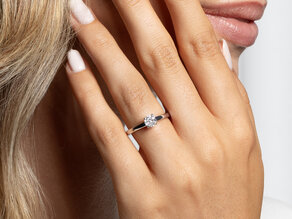 Verlobungsring Modern in 14K Weißgold mit Diamant 0,50ct H/SI
