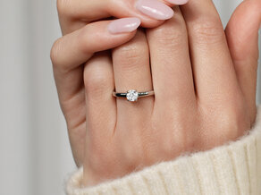 Verlobungsring Modern in 14K Weißgold mit Diamant 0,50ct H/SI
