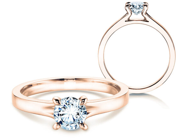Verlobungsring Modern in 14K Roségold mit Diamant 0,50ct H/SI