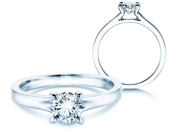 Verlobungsring Modern in 14K Weißgold mit Diamant 0,50ct H/SI