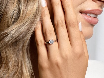 Verlobungsring Modern in 18K Gelbgold mit Diamant 0,75ct D/IF