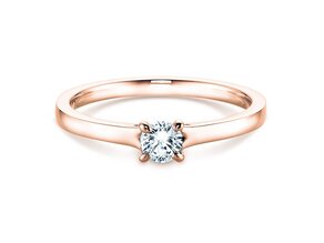 Verlobungsring Modern in 9K Roségold mit Diamant 0,25ct H/SI