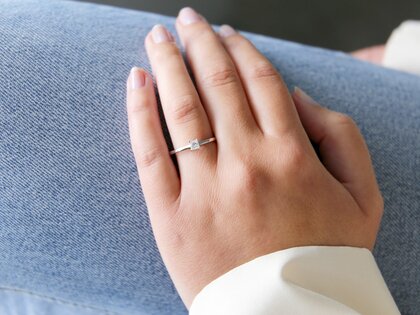 Verlobungsring Princess in 14K Weißgold mit Diamant 0,25ct G/SI