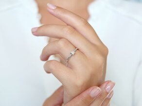 Verlobungsring Princess in 14K Weißgold mit Diamant 0,25ct G/SI