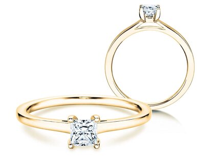 Verlobungsring Princess in 18K Gelbgold mit Diamant 0,35ct G/SI