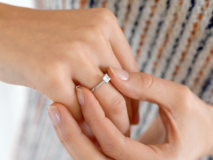 Verlobungsring Princess in 14K Weißgold mit Diamant 0,50ct G/SI