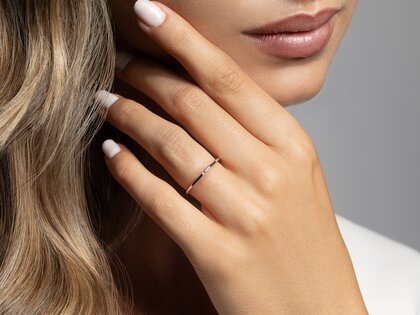 Verlobungsring Promise Petite in 9K Weißgold mit Diamant 0,005ct G/SI