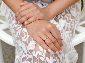 Verlobungsring Promise Petite in 14K Roségold mit Diamant 0,005ct G/SI