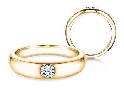 Verlobungsring Promise in 14K Gelbgold mit Diamant 0,03ct H/SI