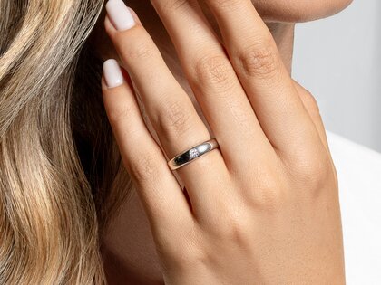 Verlobungsring Promise in Silber 925/- mit Diamant 0,15ct G/VS
