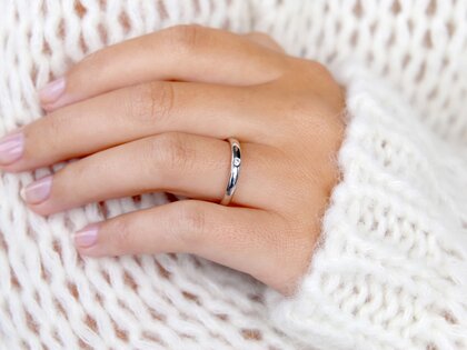 Verlobungsring Promise in Silber 925/- mit Diamant 0,05ct H/SI