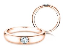Verlobungsring Promise in 18K Roségold mit Diamant 0,15ct