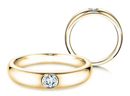 Verlobungsring Promise in 18K Gelbgold mit Diamant 0,15ct G/SI