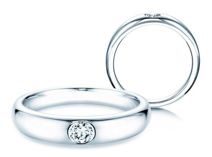 Verlobungsring Promise in Silber 925/- mit Diamant 0,15ct G/SI