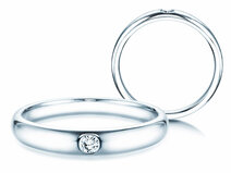 Verlobungsring Promise in 14K Weißgold mit Diamant 0,05ct G/SI