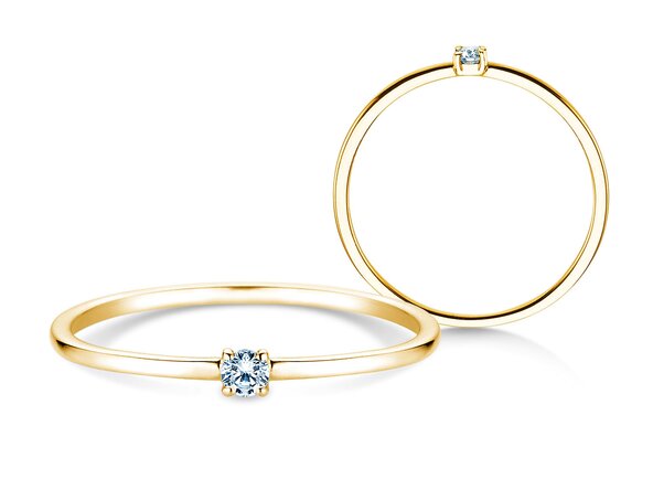 Verlobungsring Pure in 9K Gelbgold mit Diamant 0,04ct G/SI