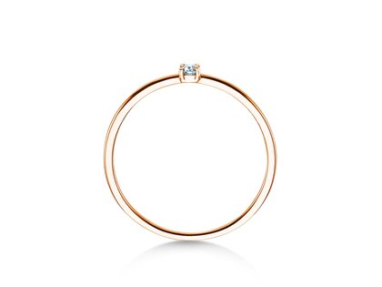 Verlobungsring Pure in 9K Roségold mit Diamant 0,04ct G/SI