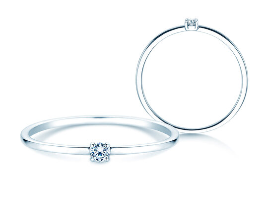 Verlobungsring Pure in 14K Weißgold mit Diamant 0,04ct G/SI