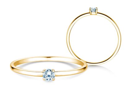 Verlobungsring Pure in 18K Gelbgold mit Diamant 0,08ct G/SI